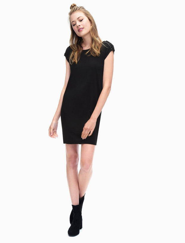 Splendid - Braided Shoulder Dress Black