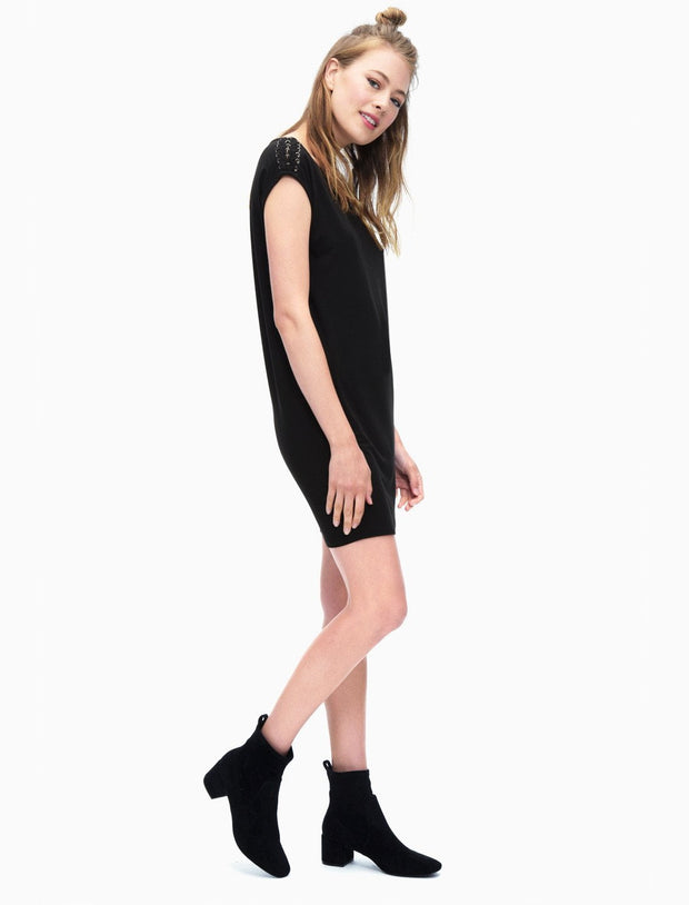 Splendid - Braided Shoulder Dress Black
