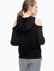 Splendid - Soft Cotton Cold Shoulder Sweatshirt Black