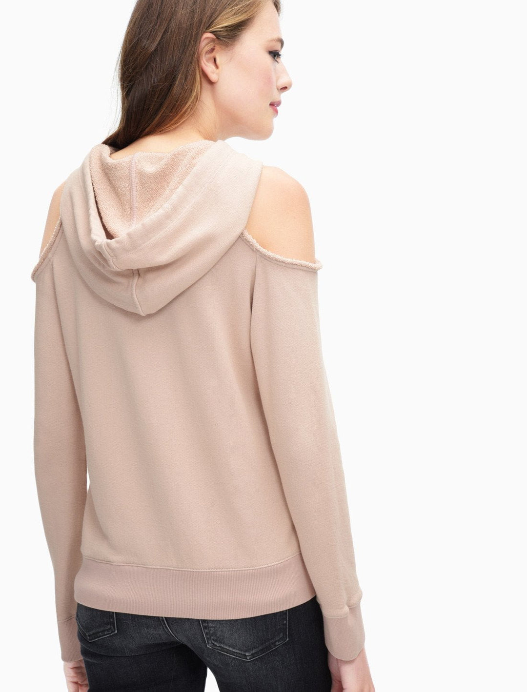 Splendid - Soft Cotton Cold Shoulder Sweatshirt Pink Beige