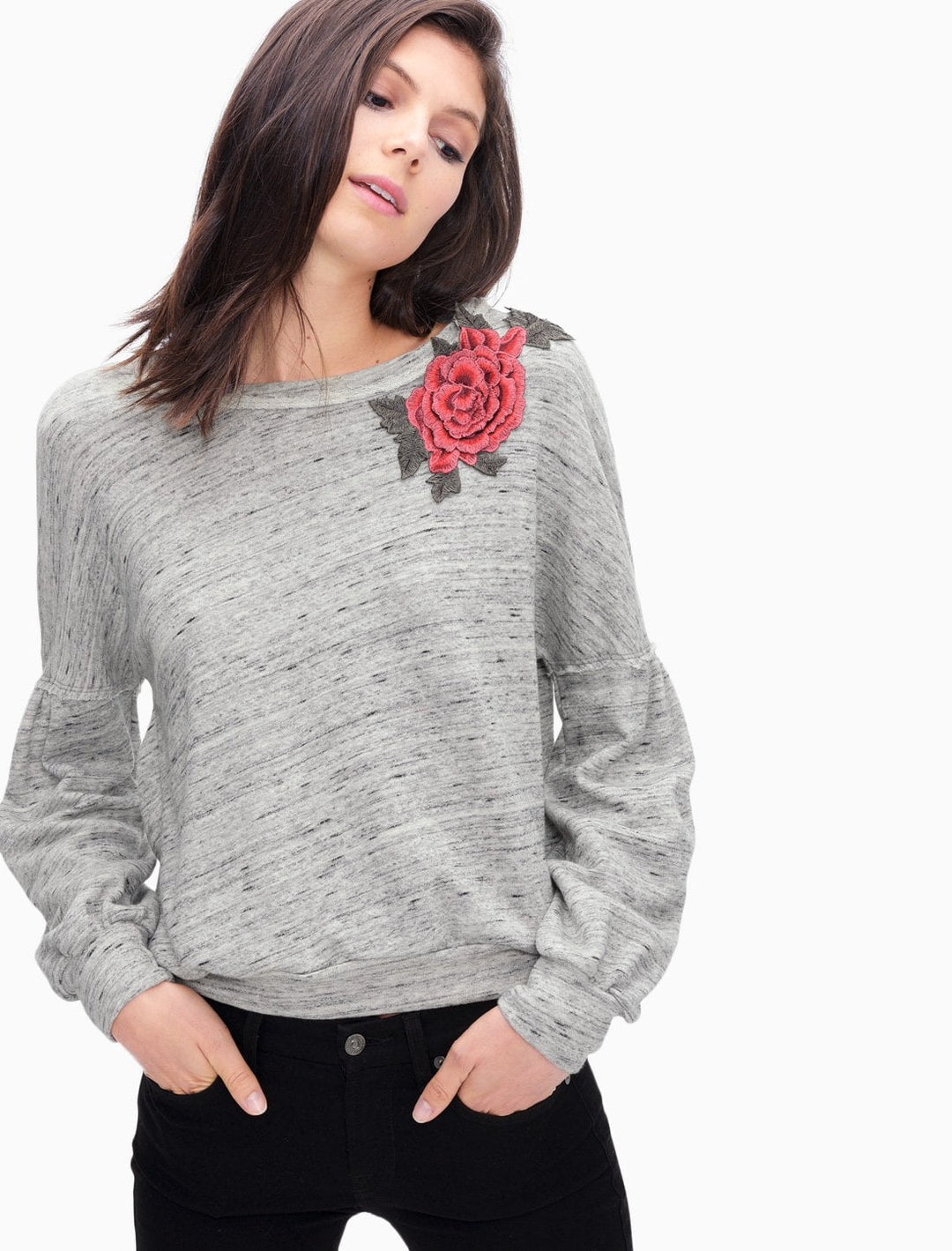 Splendid - Verdi Rose Applique Sweatshirt