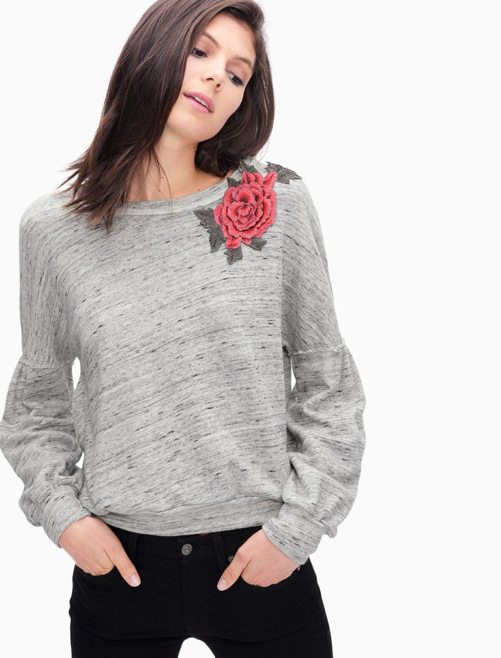 Splendid - Verdi Rose Applique Sweatshirt