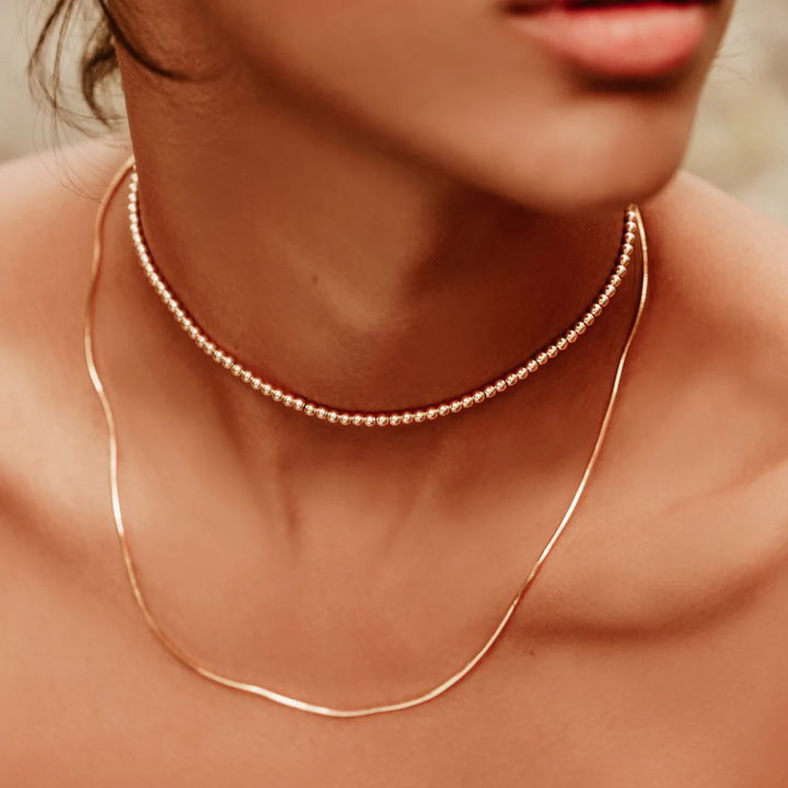 Alexa Leigh - 14" Mini Snake Necklace in Gold