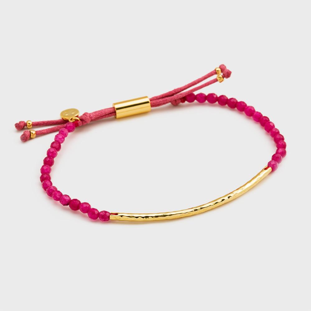 Gorjana - Power Gemstone Bracelet in Dark Pink/Gold