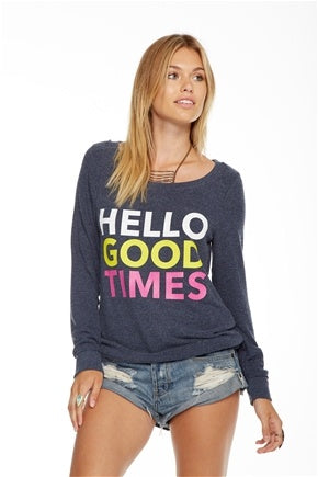 Chaser - "Hello Good Times" Love Knit Pullover