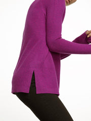 White + Warren White+Warren - Cashmere Side Slit Vneck Aurora Heather at Blond Genius - 2
