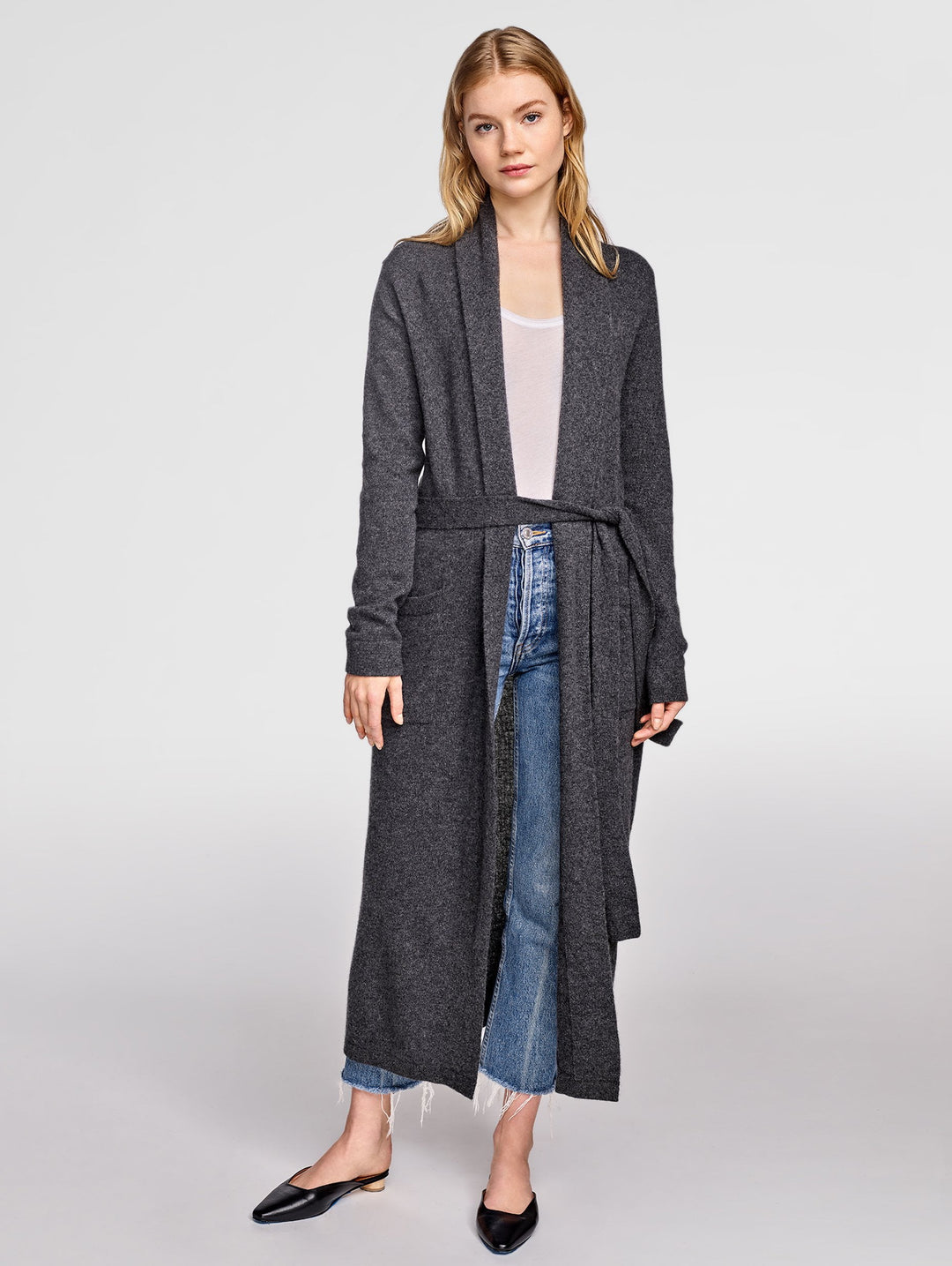White + Warren - Luxe Robe Charcoal Heather