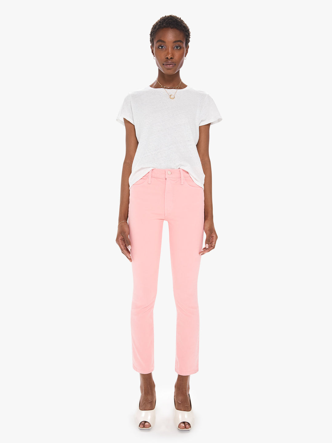 Mother Denim - The Mid Rise Dazzler Ankle In Qtp - Quartz Pink