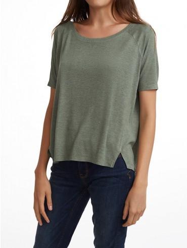 White + Warren - Easy Crewneck Top Fatigue Heather
