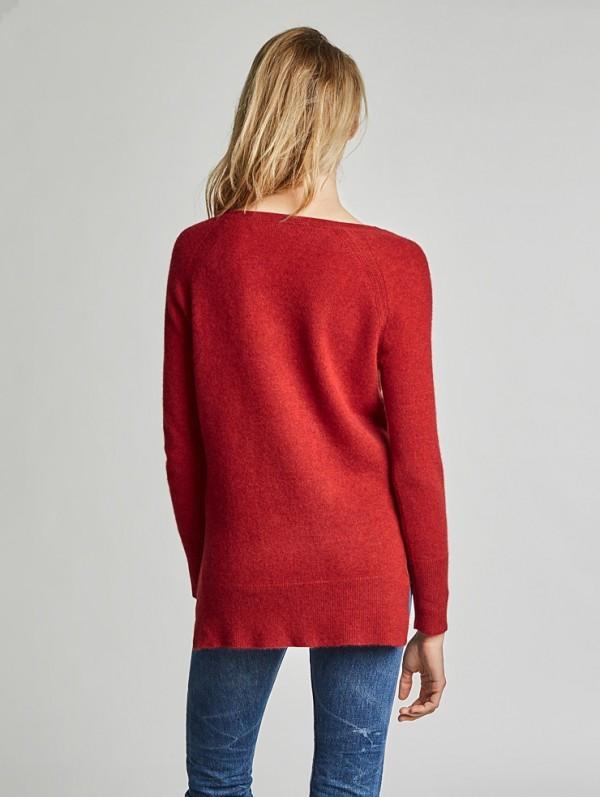 White + Warren - Cashmere Pointelle Detail Vneck