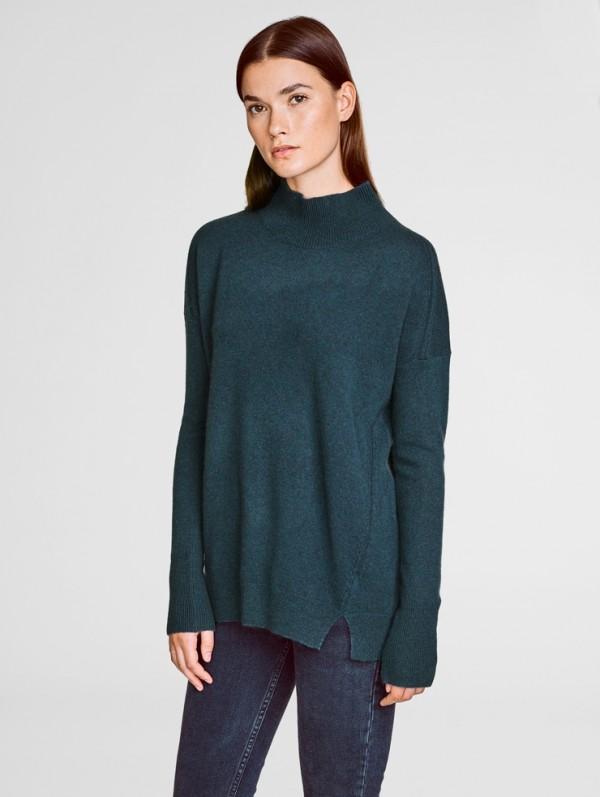 White + Warren - Circular Hem Standneck
