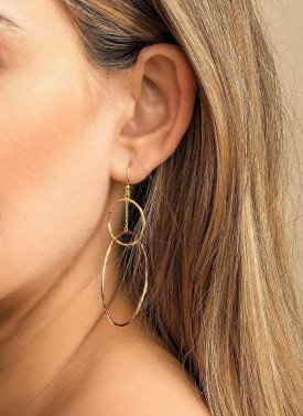Gorjana - Interlocking Circle Drop Earrings in Gold