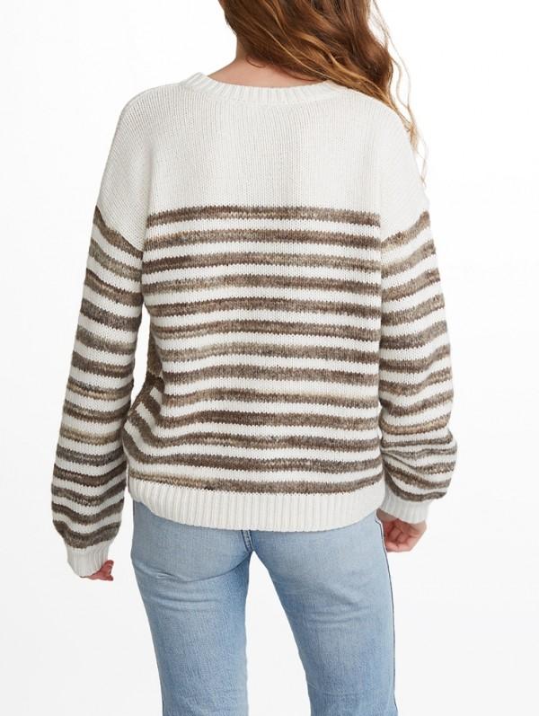 White + Warren - Landscape Intarsia Crewneck in Dayscape
