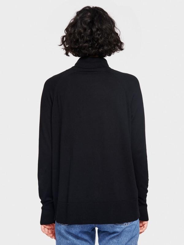 White + Warren - Raglan Standneck Black