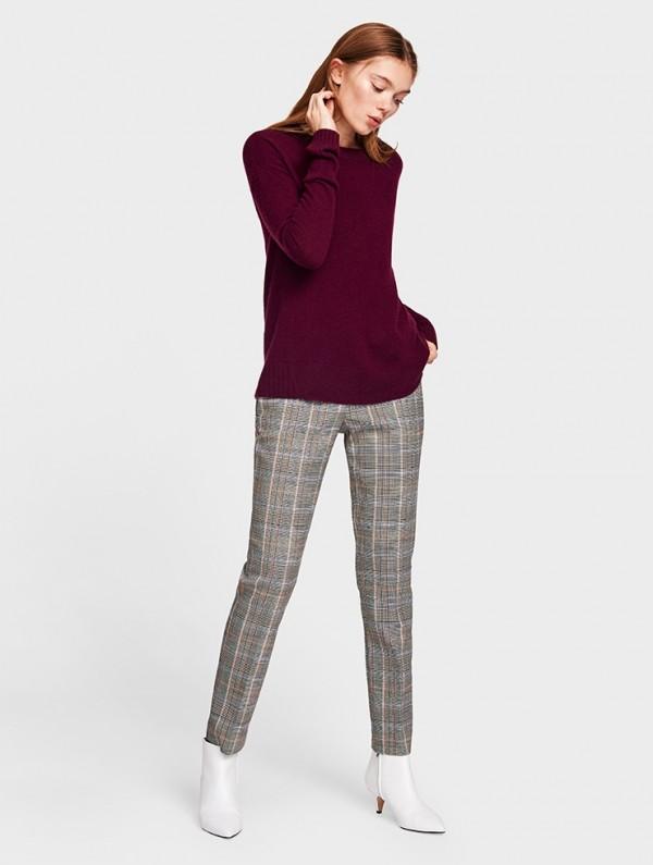 White + Warren - Circular Hem Crewneck Port Heather