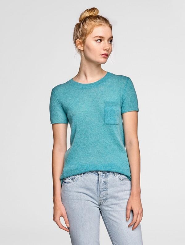 White + Warren - Essential Tee Aqua Heather