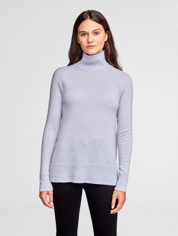 White + Warren - Raglan Standneck Tranquil Blue