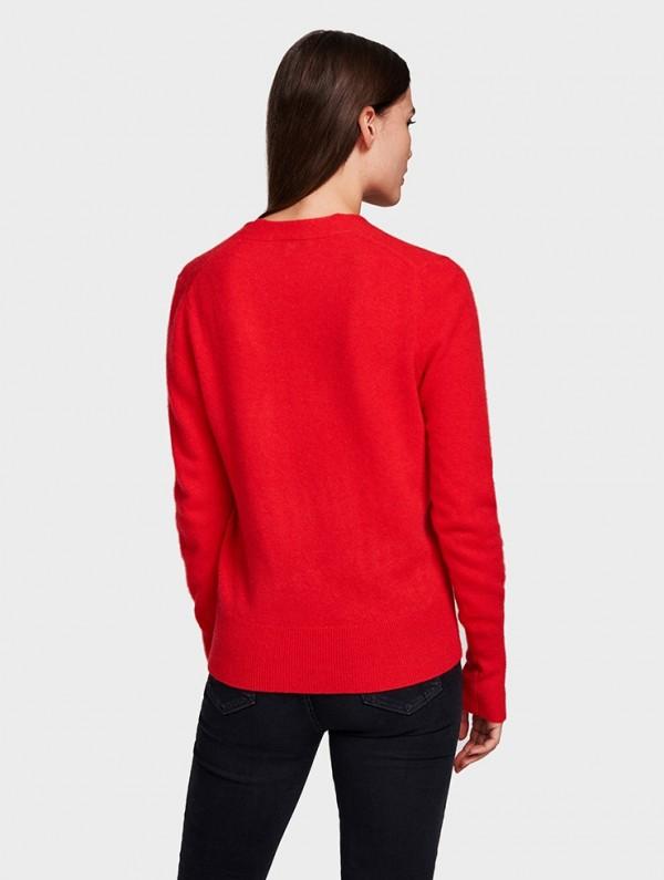 White + Warren- Soft V Neck Chili Red Heather