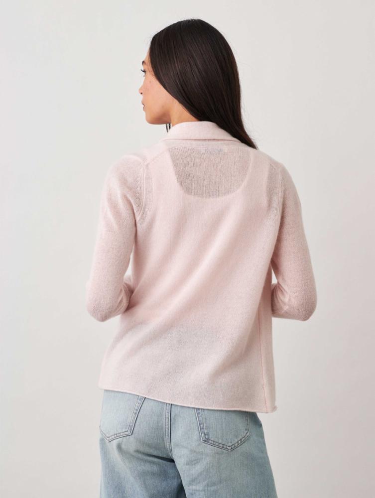 White + Warren - Cashmere Mini Trapeze Cardigan in Pink Sand Cardigans