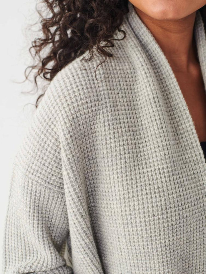 White + Warren - Cashmere Blend Waffle Coatigan in Fog Grey Heather