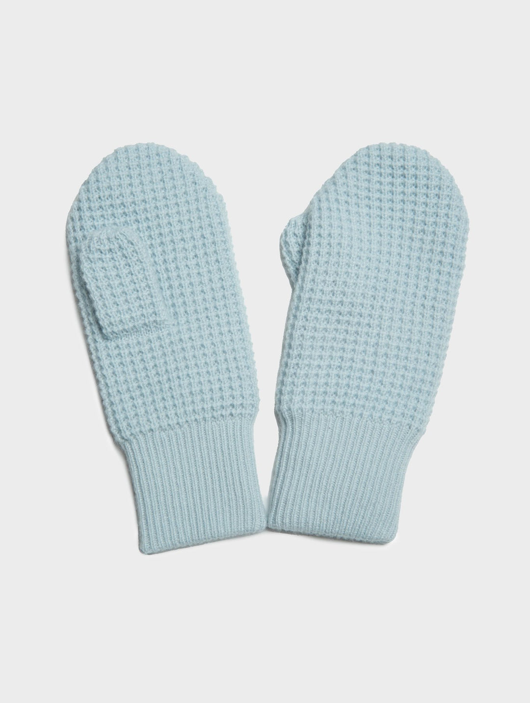 White + Warren - Cashmere Thermal Mittens in Daylight Blue