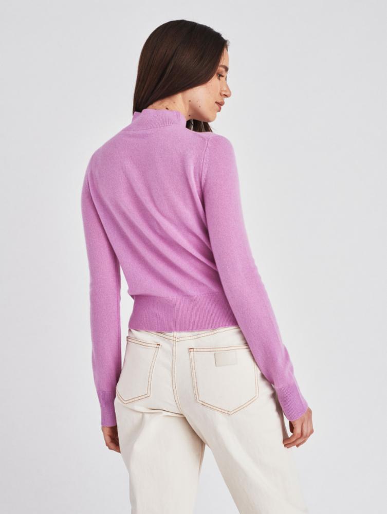 White + Warren - Cashmere Shrunken Mockneck in Amethyst
