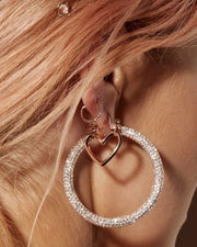 LUV AJ - Pave Amalfi Hoops in Rose Gold