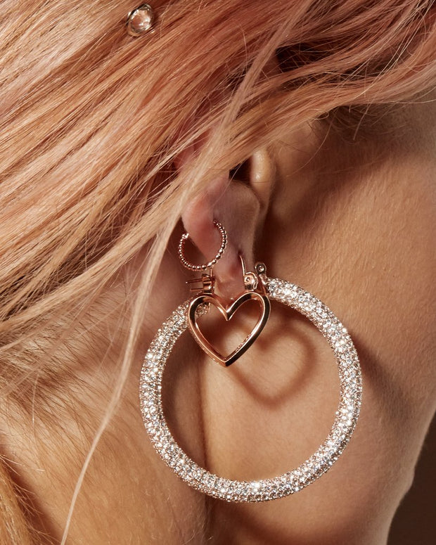 LUV AJ - Pave Amalfi Hoops in Rose Gold