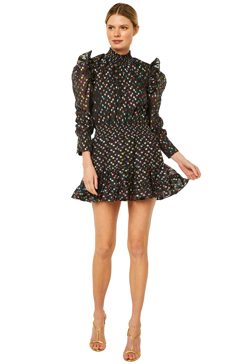 Misa - Gianna Dress in Rainbow Clip Dot