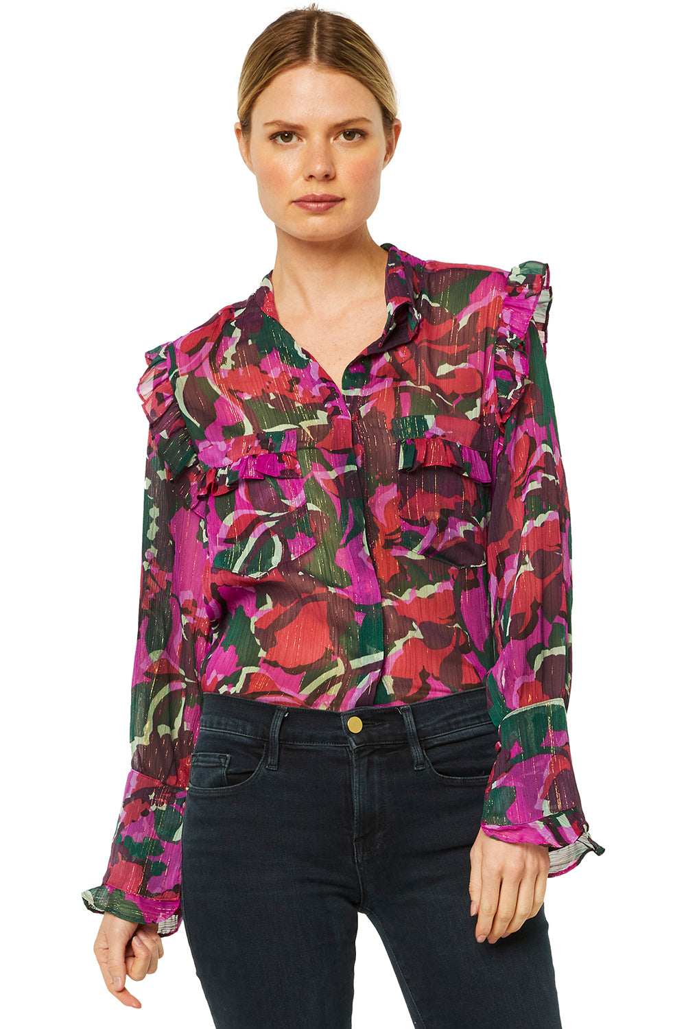 Misa - Anita Top in Holiday Sparkle Abstract