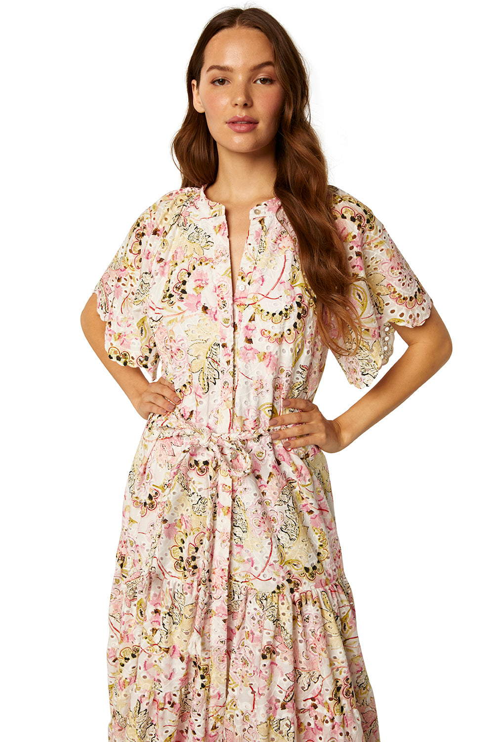 Misa - Malena Dress in Printed Eyelet