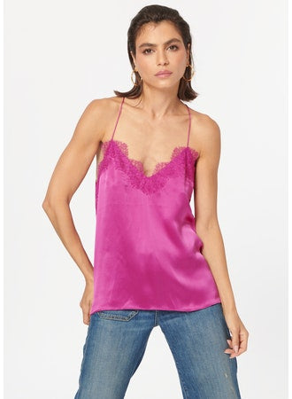 Cami NYC - Racer Charmeuse Cami in Magenta