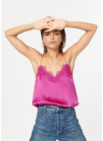 Cami NYC - Racer Charmeuse Cami in Magenta
