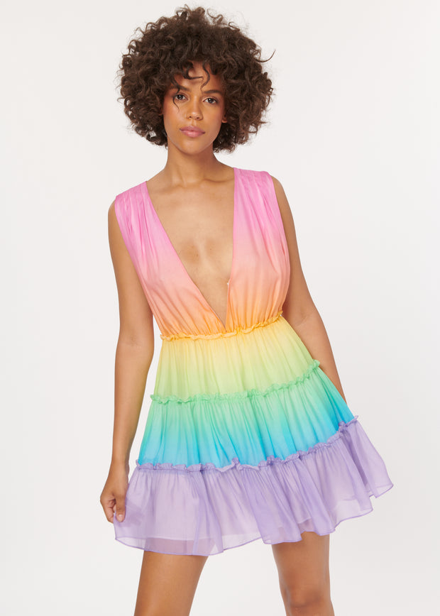 Cami NYC Egle Dress in Rainbow Wash Blond Genius