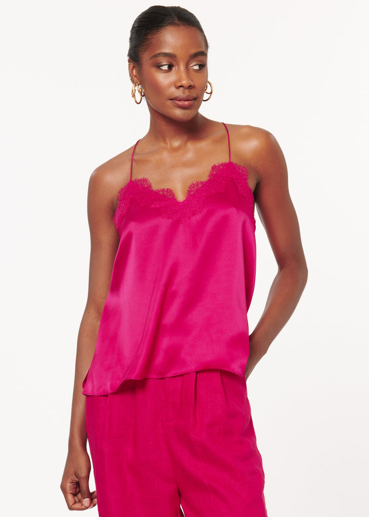 Cami NYC - Racer Charmeuse Cami in Raspberry