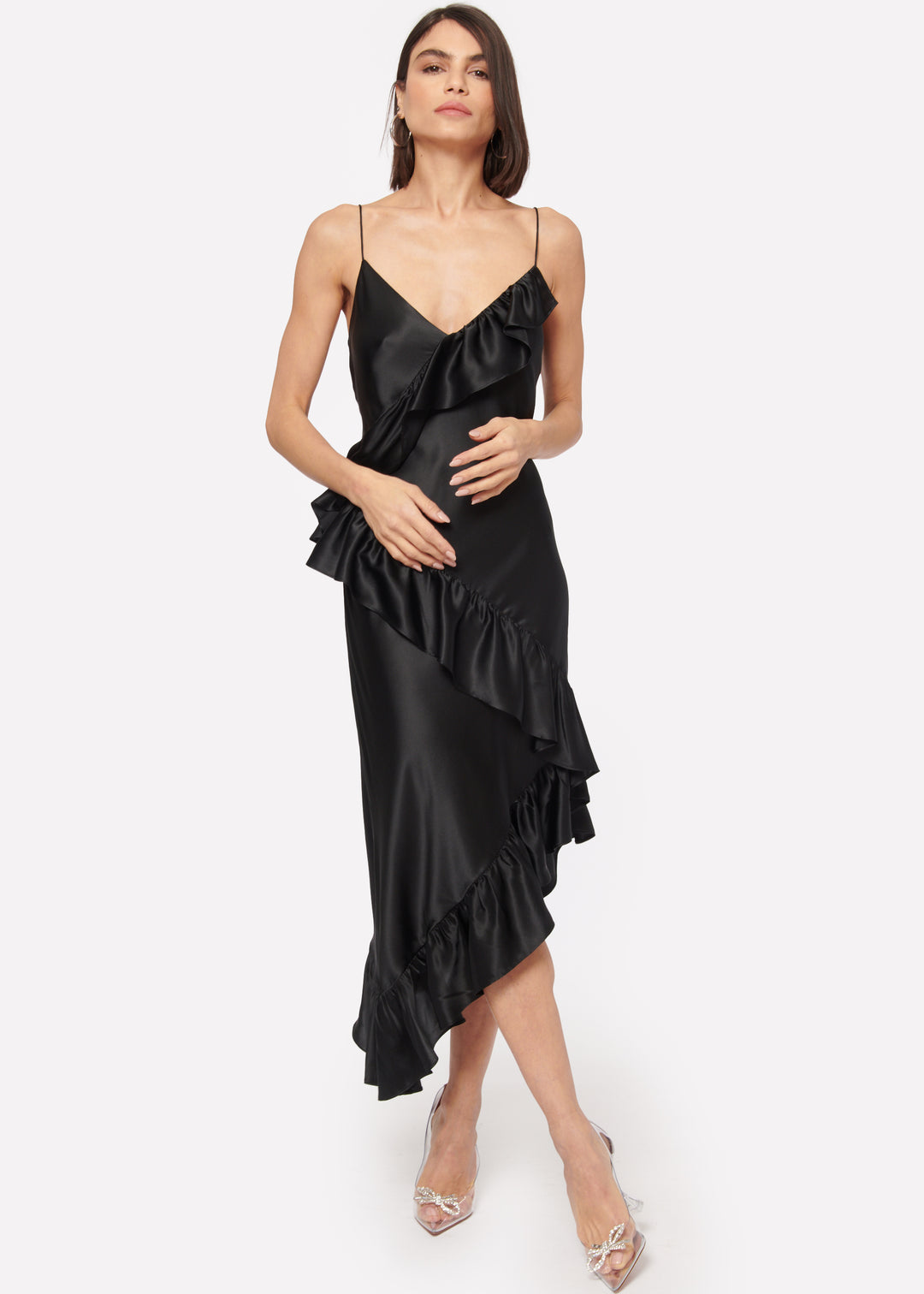 silk dress cami nyc Carli Midi Dress Custard CAMI NYC