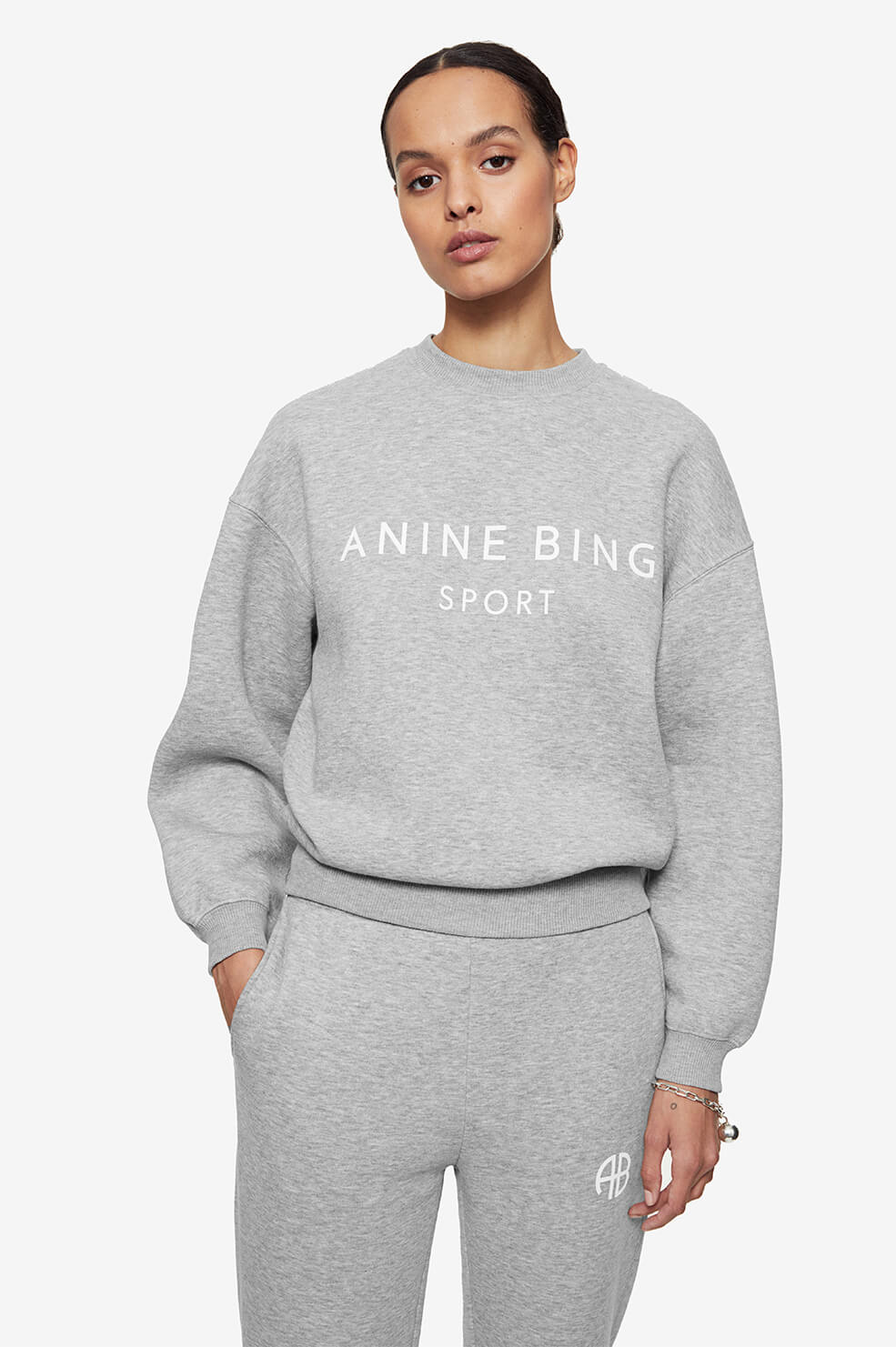 Anine Bing - Evan Sweatshirt in Heather Grey | Blond Genius