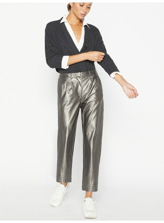 Brochu Walker - Callie Layered Looker Cardigan in Dark Charcoal Melange w/ White Underlayer
