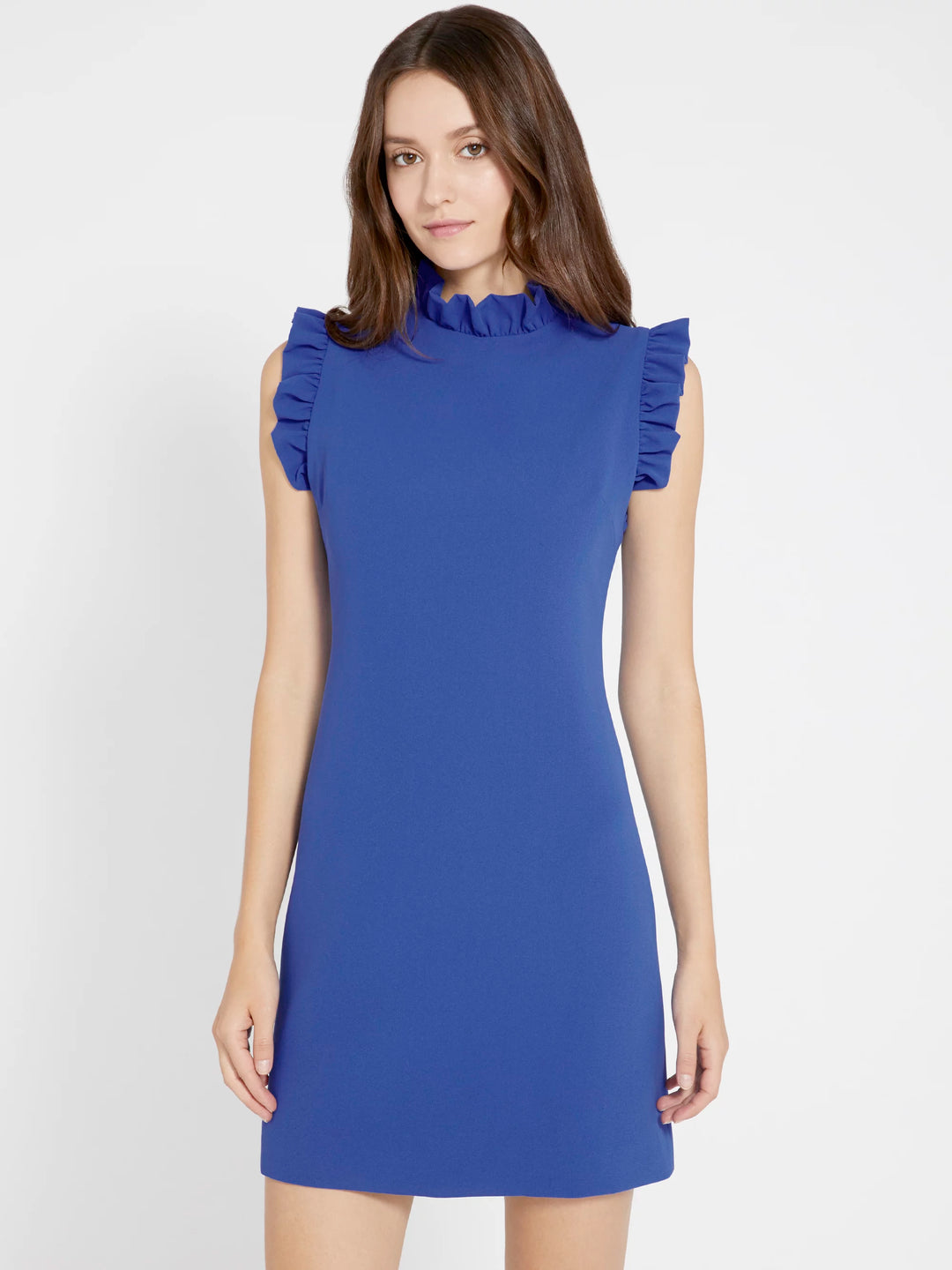 Alice + Olivia - Elsa Ruffle Collar A Line Dress in Ultramarine Alice + Olivia - Elsa Ruffle Collar A Line Dress in Ultramarine