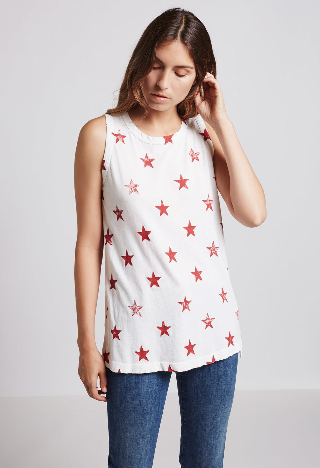 Current Elliott - The Muscle Tee Sugar With Rosewood Star