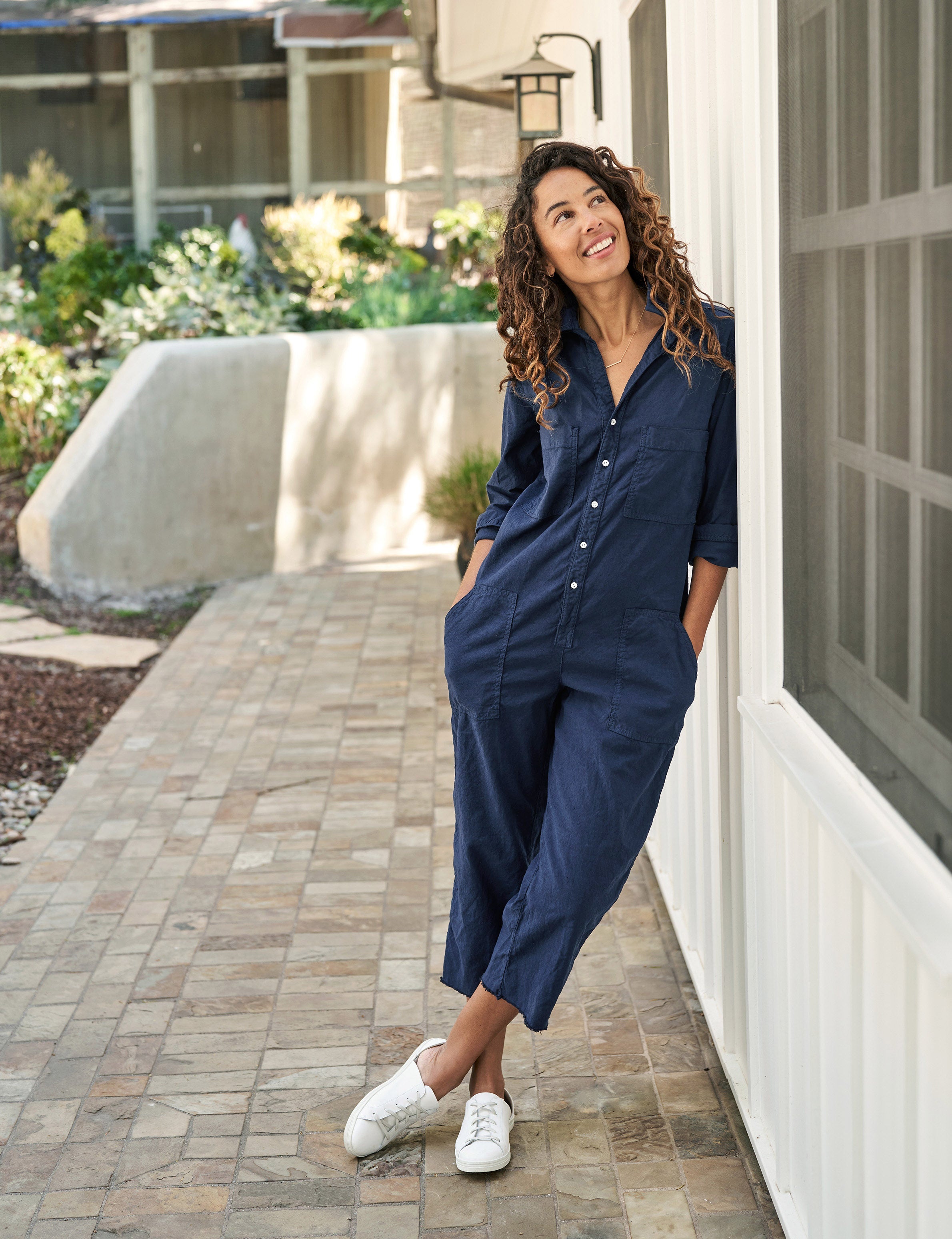 Frank & Eileen ネイビーオールインワン S Frank & Eileen - Northern Ireland Playsuit in Navy – Blond Genius