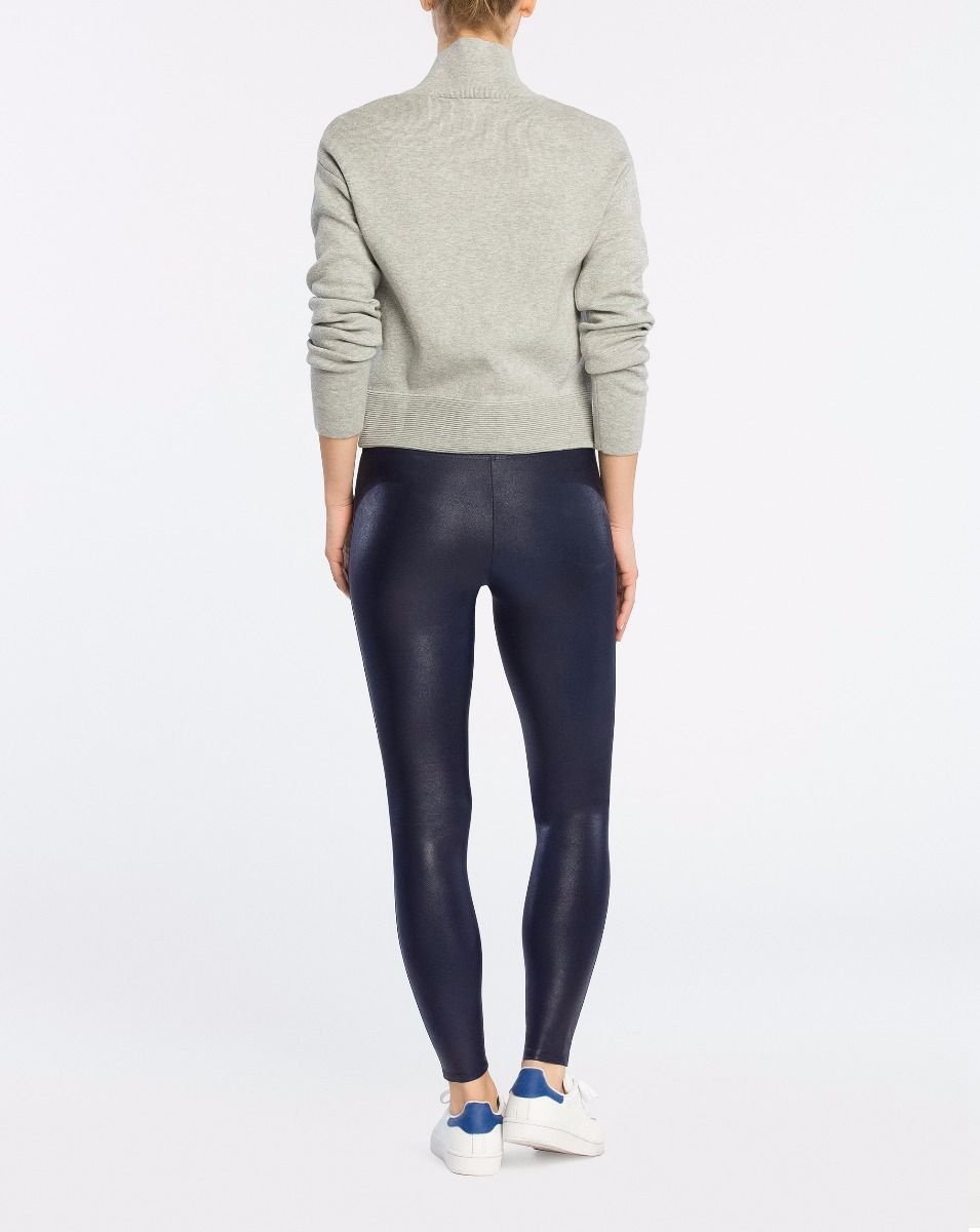 SPANX- Faux Leather Leggings Night Navy