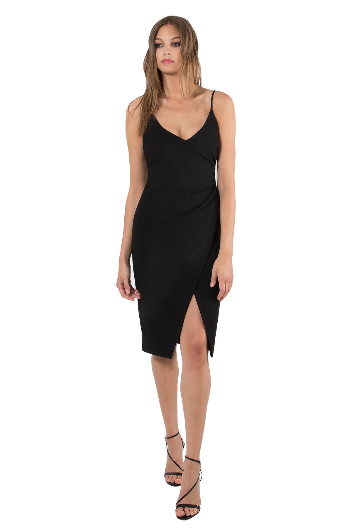 Black Halo Bowery Sheath Dress shown in black comes in Sugar