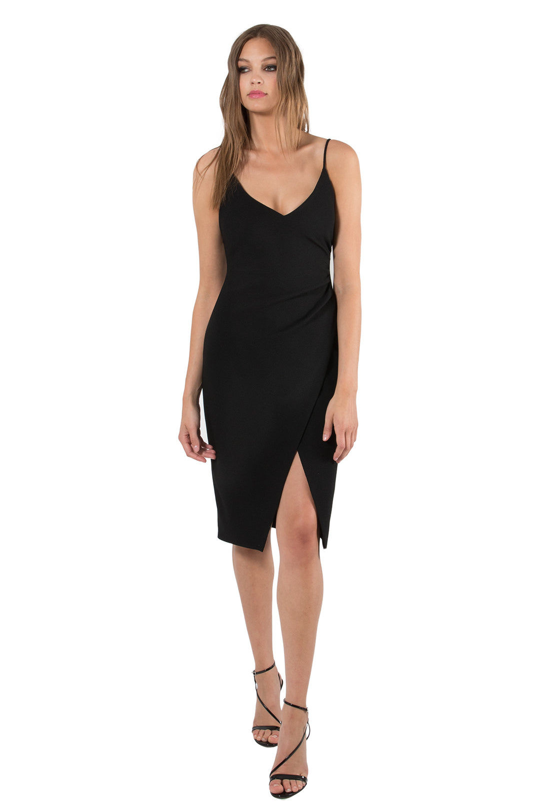 Black Halo - Bowery Sheath Dress shown in black comes in Sugar