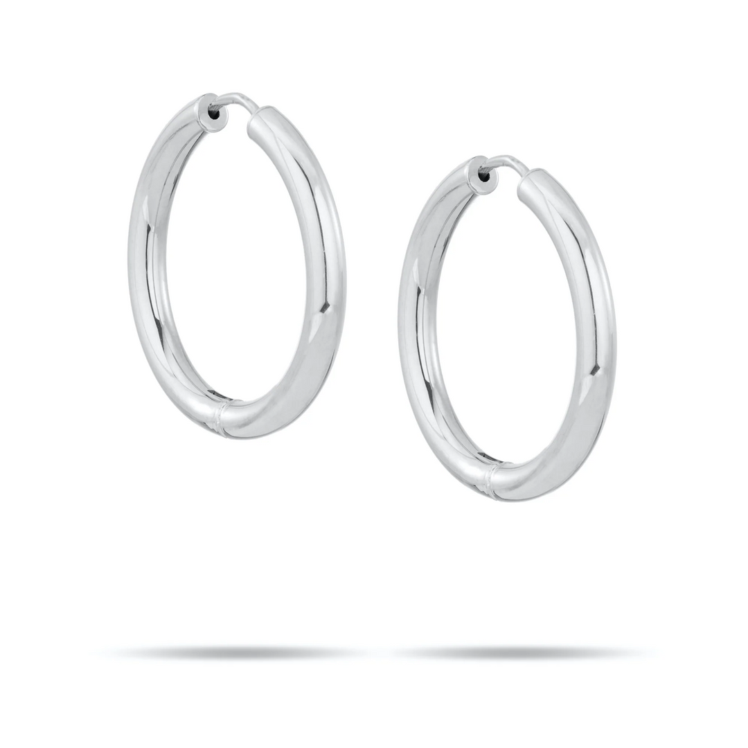 Adina - 25mm Tube Hoops in Sterling Sillver