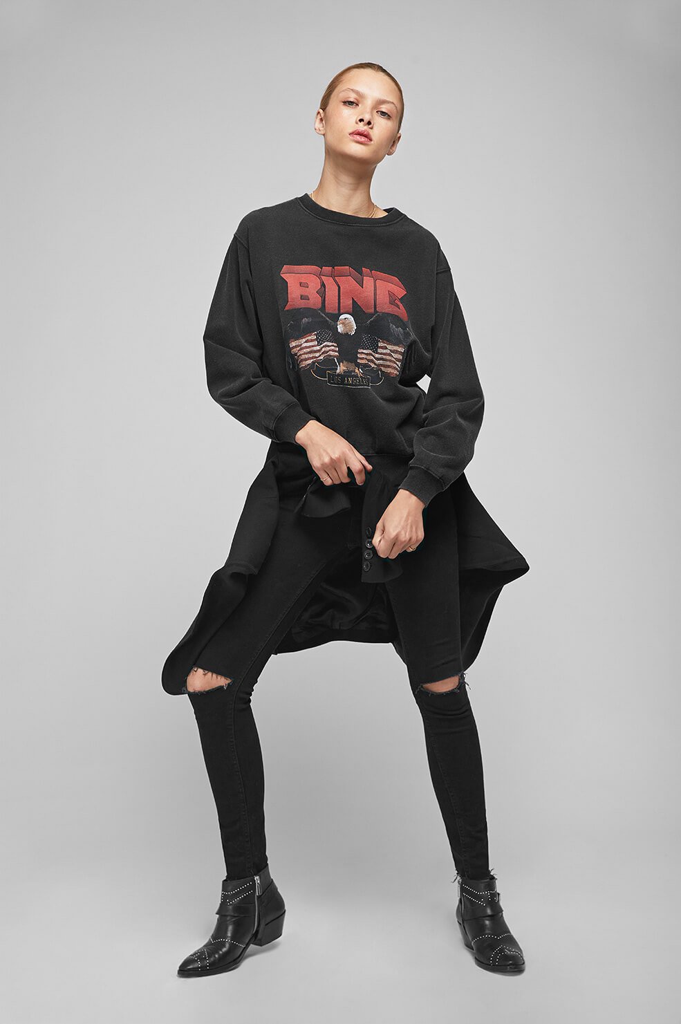 Anine bing vintage sweatshirt sales black