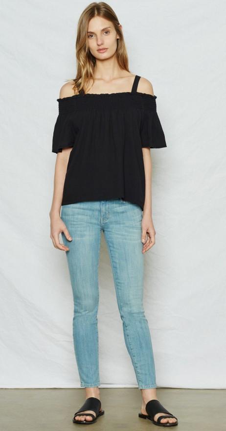 Current/Elliott The Madeline Top Washed Black at Blond Genius - 1