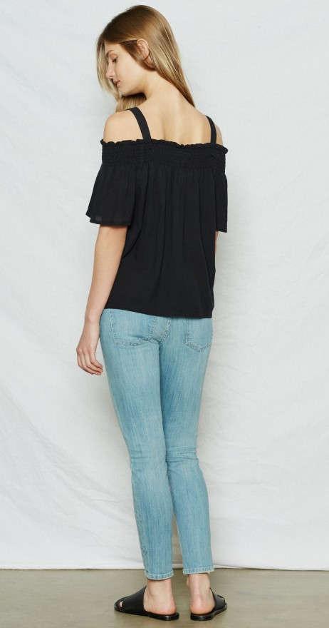 Current/Elliott The Madeline Top Washed Black at Blond Genius - 2