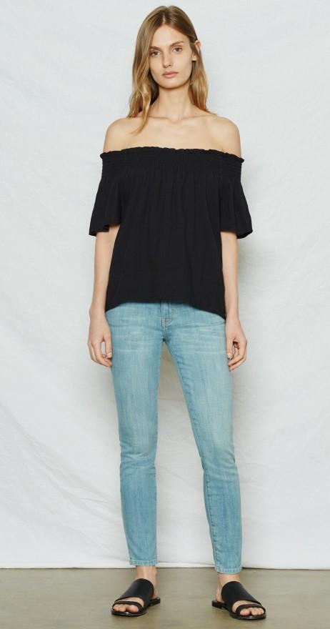 Current/Elliott The Madeline Top Washed Black at Blond Genius - 3