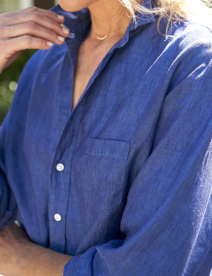 Frank & Eileen - Eileen Woven Button Up in Indigo Blue